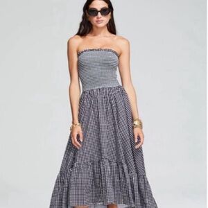 Caroline Constas Plaid Maxi Dress